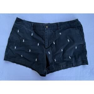 POLO RALPH LAUREN Women’s Sz 8 Navy White Embroidered Pony Shorts
